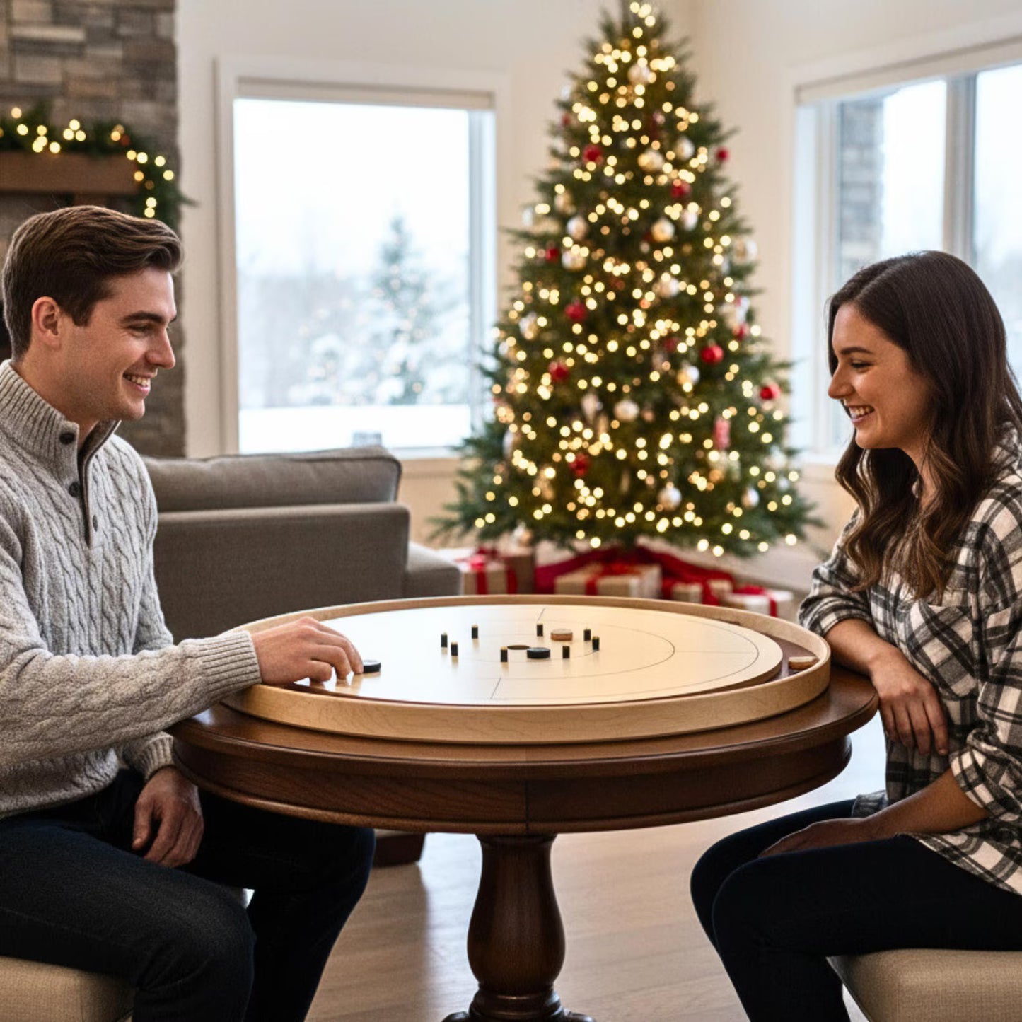 The Royal Red - Tournament Style Crokinole Board Game Set (Meets NCA Standards)