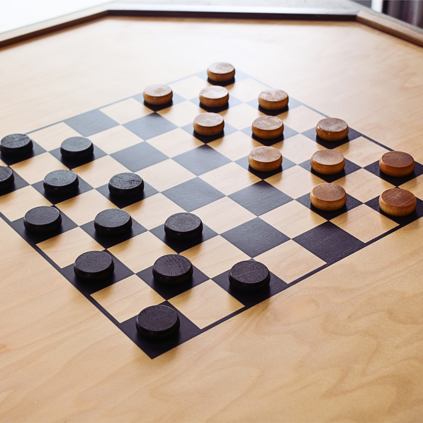 The Walnut Grove - Traditional Octagon Crokinole Board Game Set