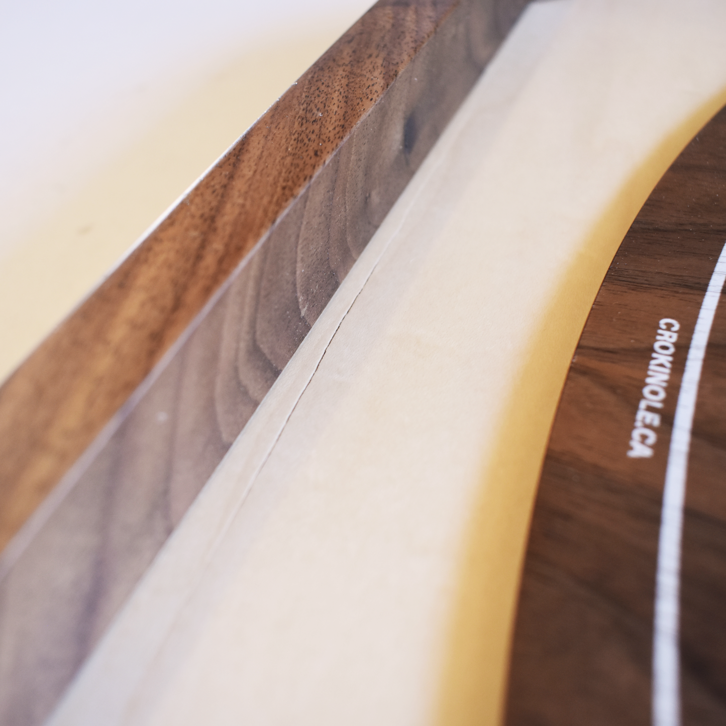 The Walnut Gold Standard (White Lines) - Traditional Octagon Crokinole Board Game Set