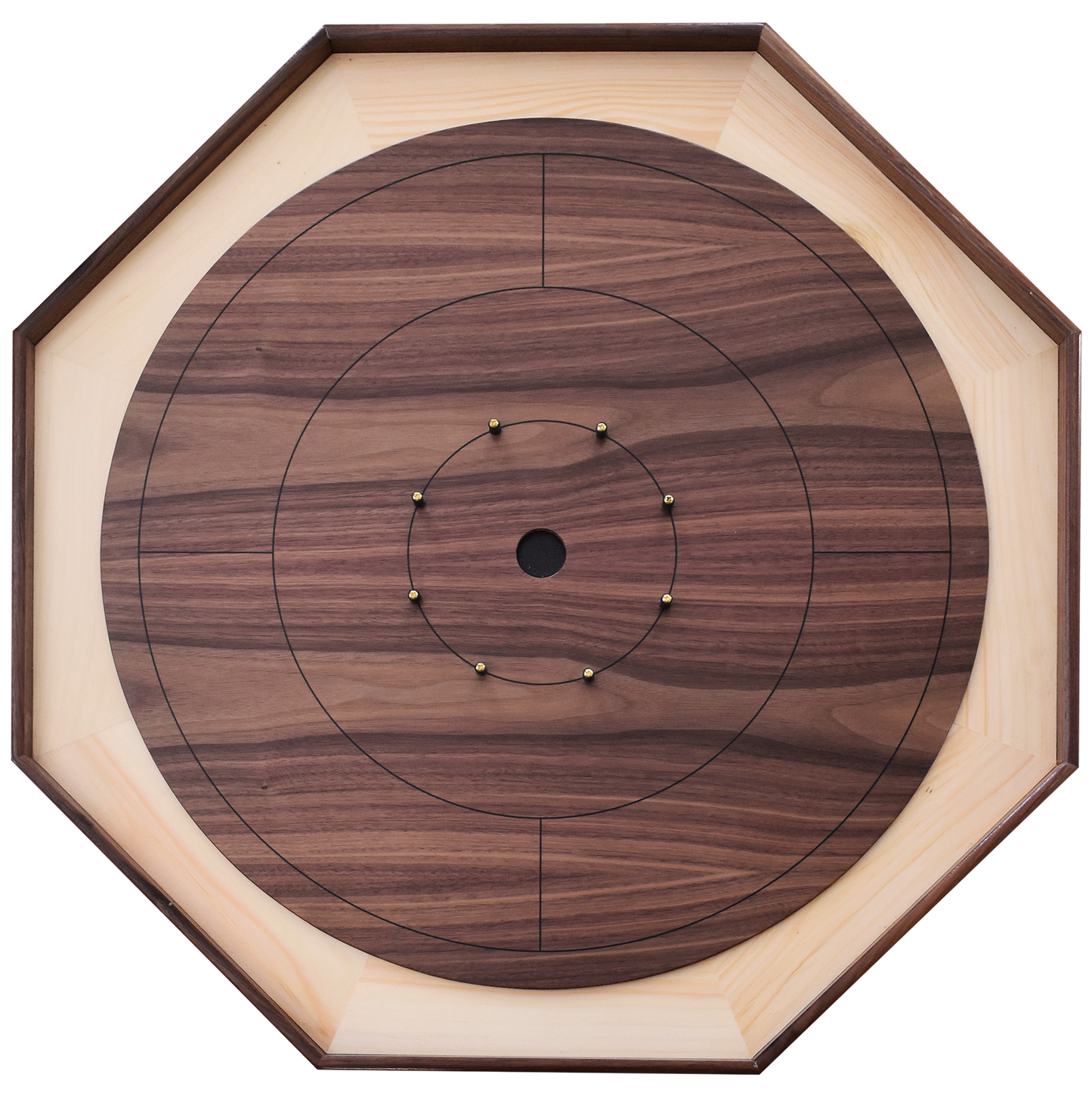 The Walnut Wonder - Small Traditional Style Crokinole Board Game Set