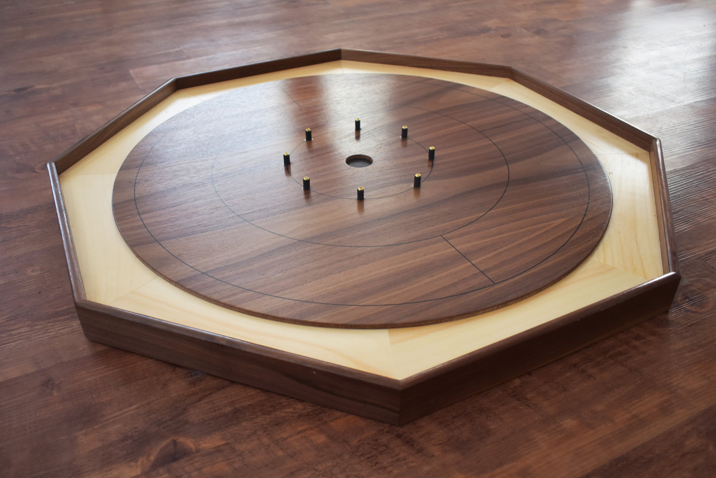 The Walnut Wonder - Large Traditional Crokinole Board Game Set
