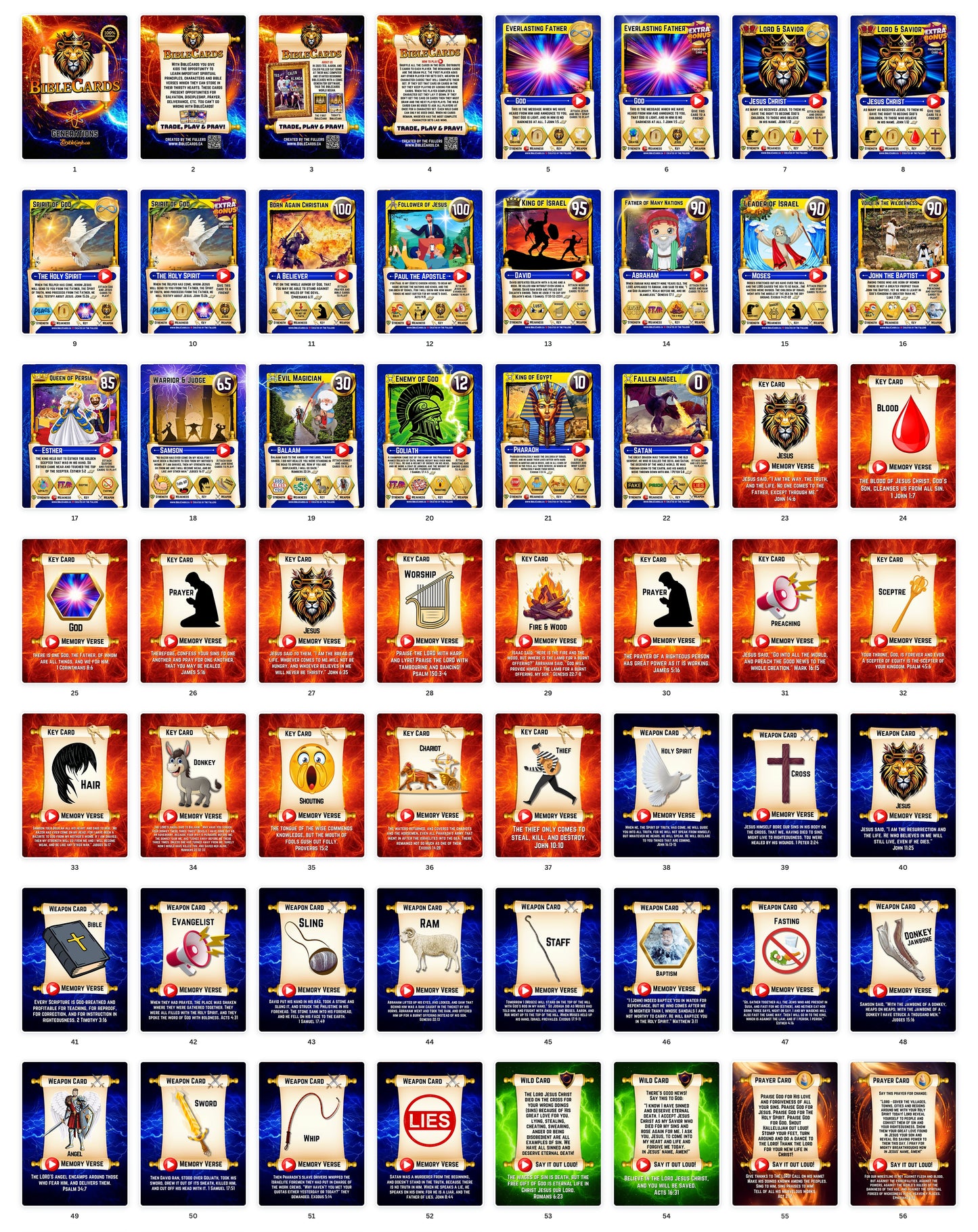 Pack of 55 Original BibleCards - Generations Edition