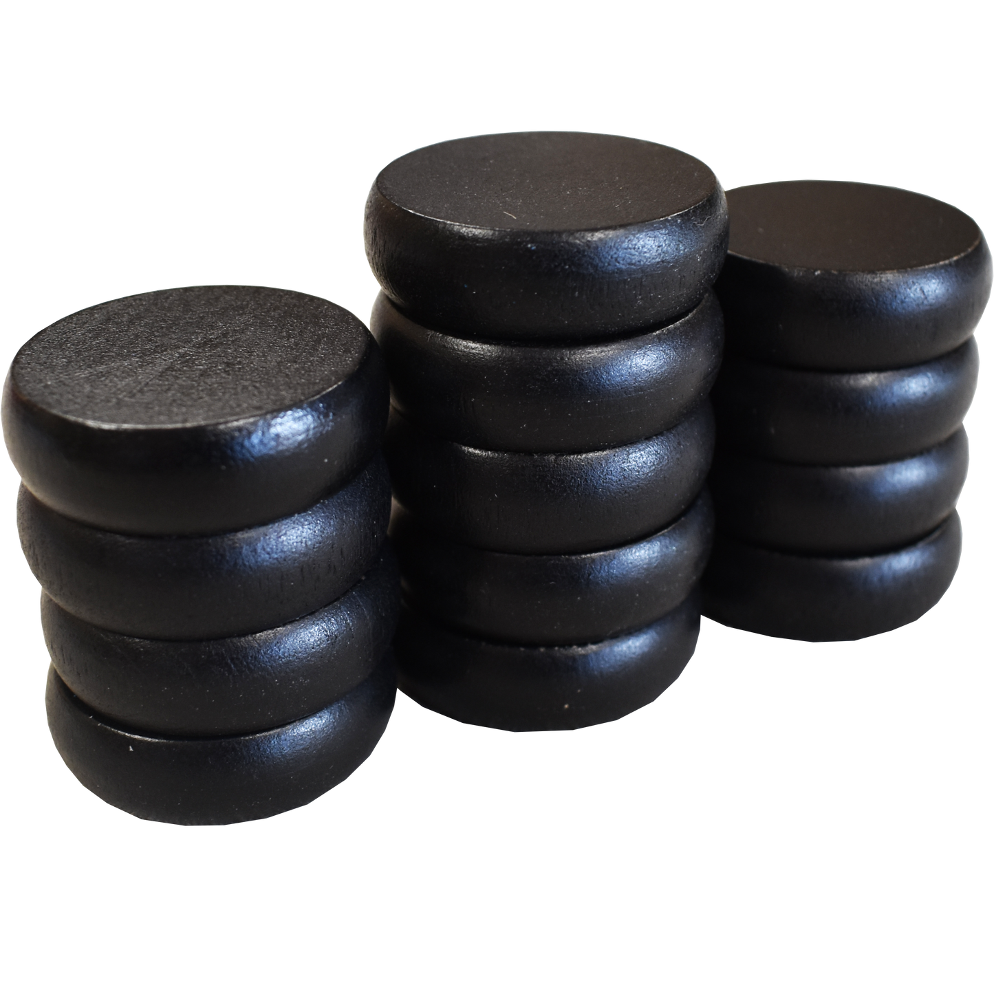 13 Large Black Crokinole Discs - Half Set (Matte Finish)