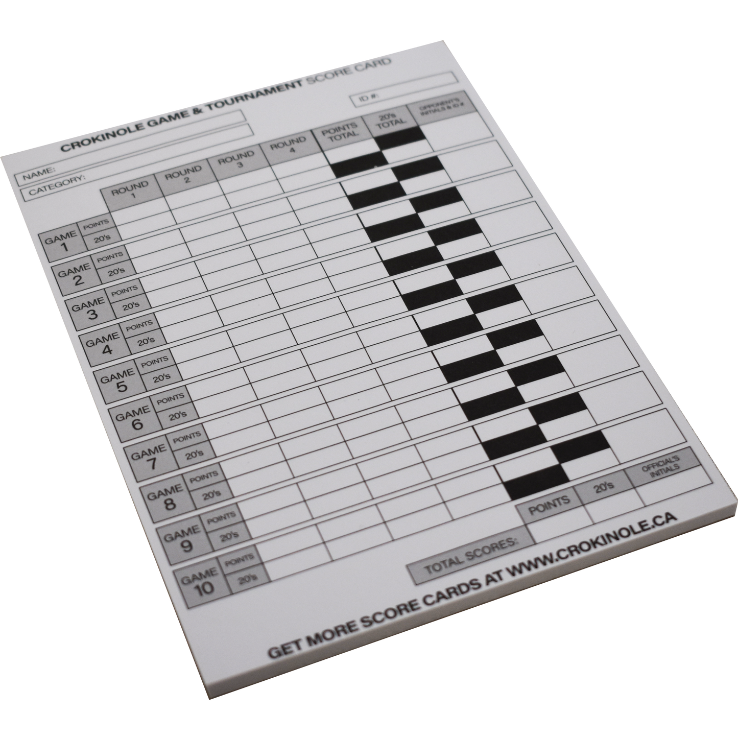 Crokinole Scoring Cards