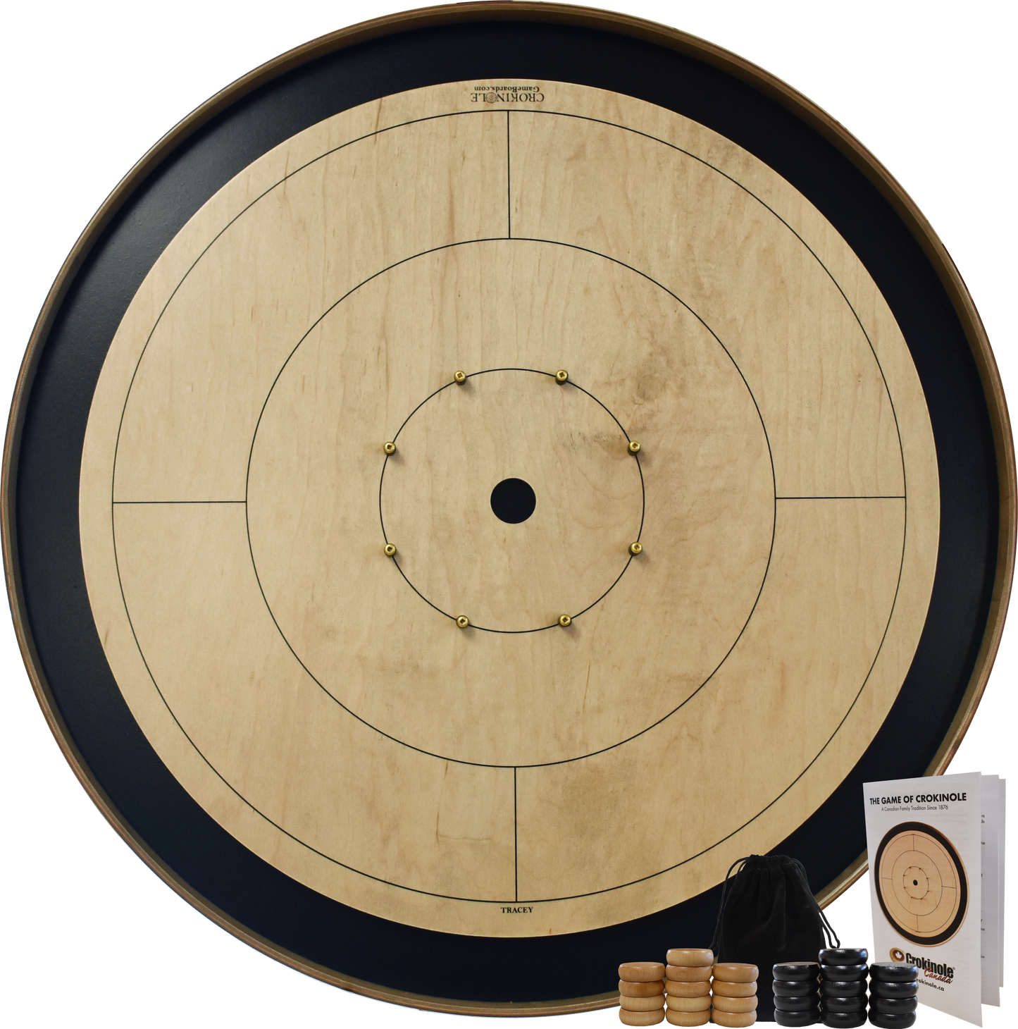 The Tracey Gray Rock Board - Tournament Style Crokinole Board Game Set (Meets NCA Standards)