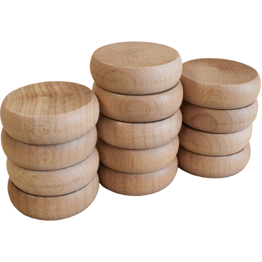 13 Large Natural Crokinole Discs - Half Set (Matte Finish)