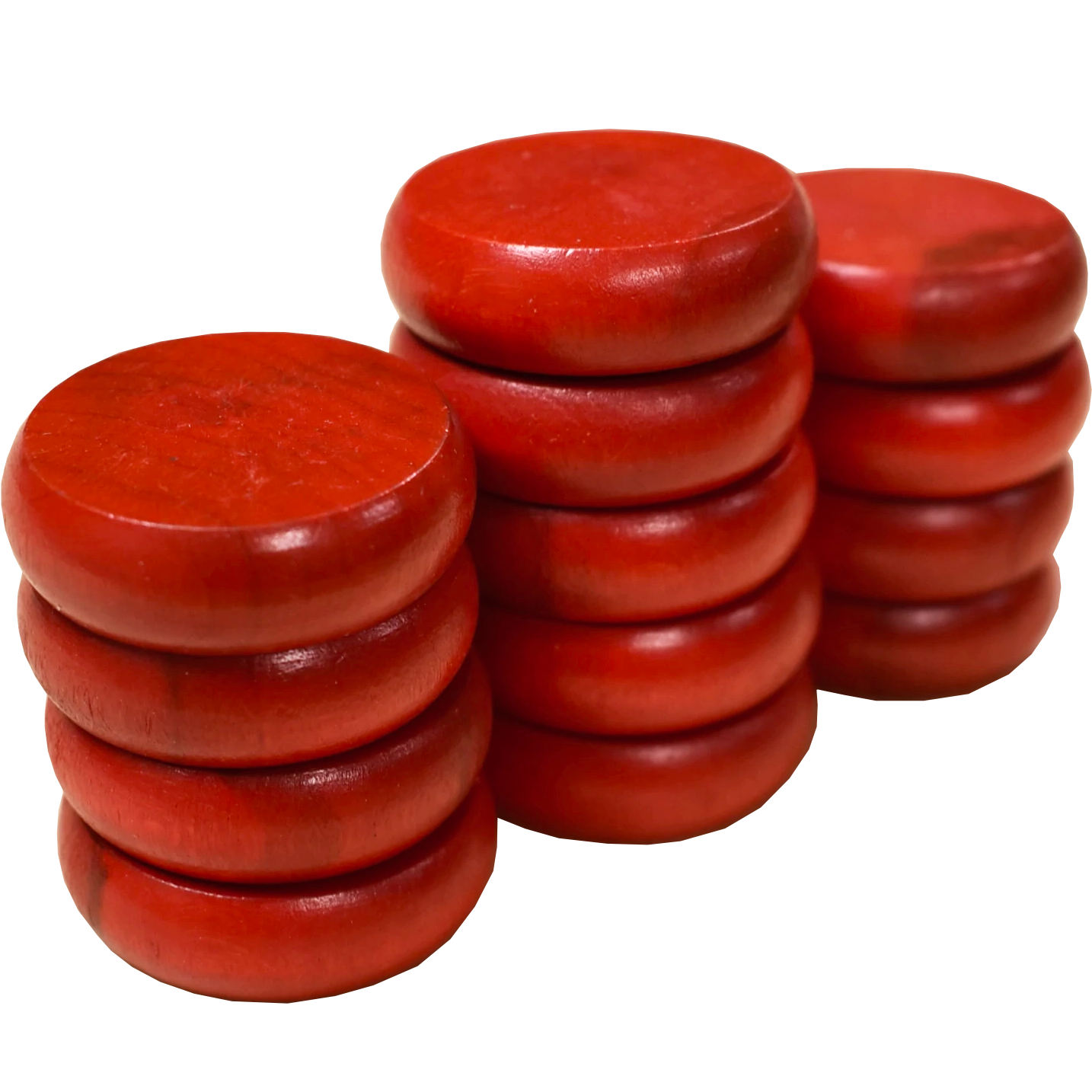 13 Large Red Crokinole Discs - Half Set (Shiny Finish)
