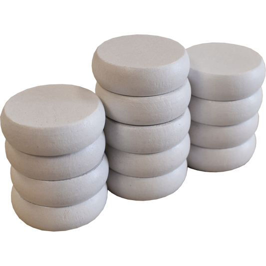 13 Large White Crokinole Discs - Half Set (Matte Finish)