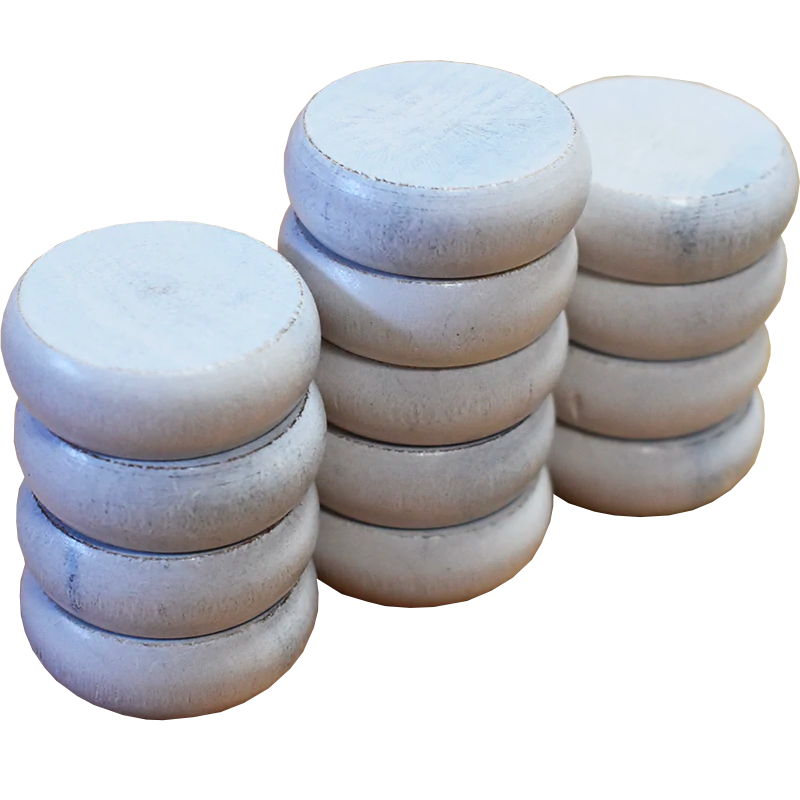 13 Small White Crokinole Discs - Half Set (Shiny Finish)