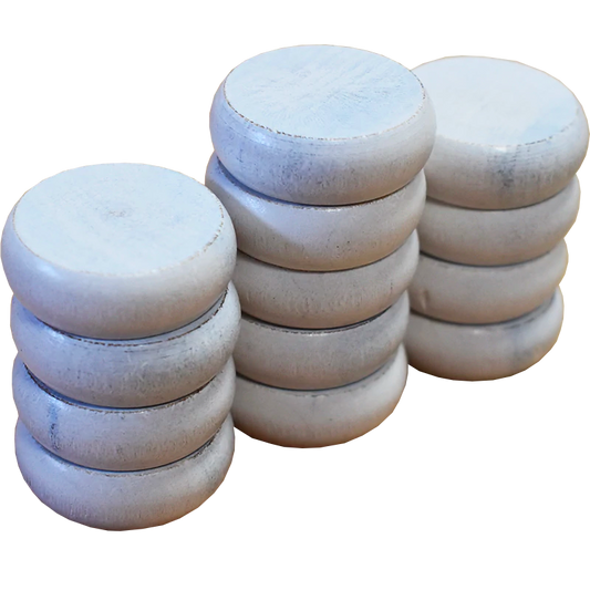 13 Small White Crokinole Discs - Half Set (Shiny Finish)