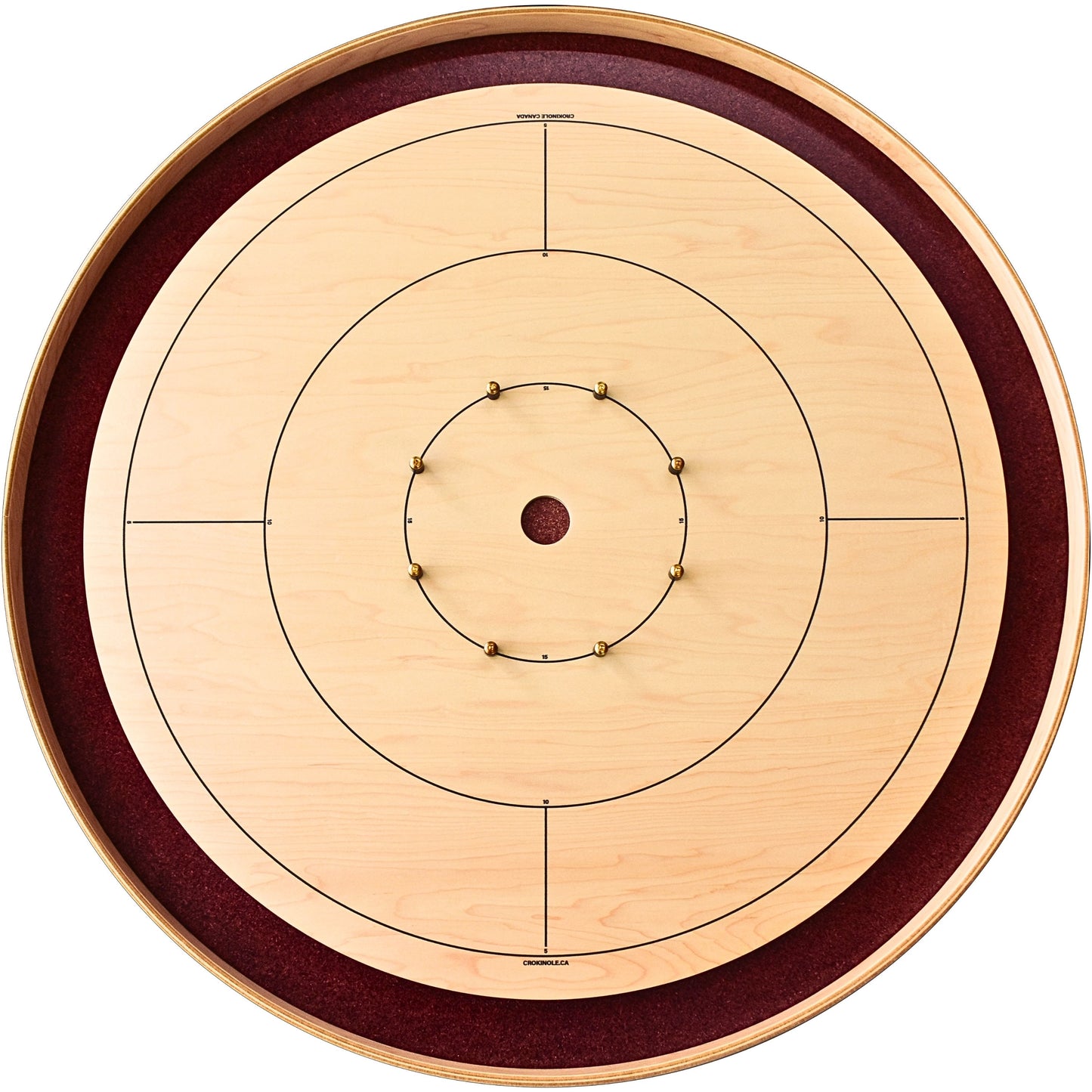 The Royal Red (Dark-Stained Ditch) - Tournament Style Crokinole Board Game Set (Meets NCA Standards)