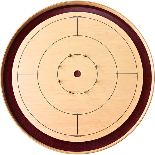 The Royal Red (Dark-Stained Ditch) - Tournament Style Crokinole Board Game Set (Meets NCA Standards)