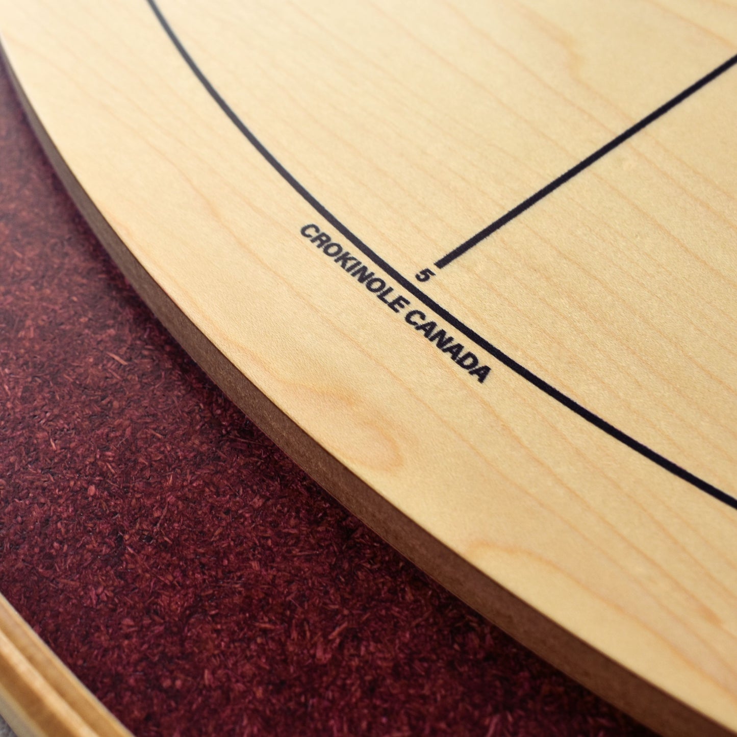 The Royal Red (Dark-Stained Ditch) - Tournament Style Crokinole Board Game Set (Meets NCA Standards)