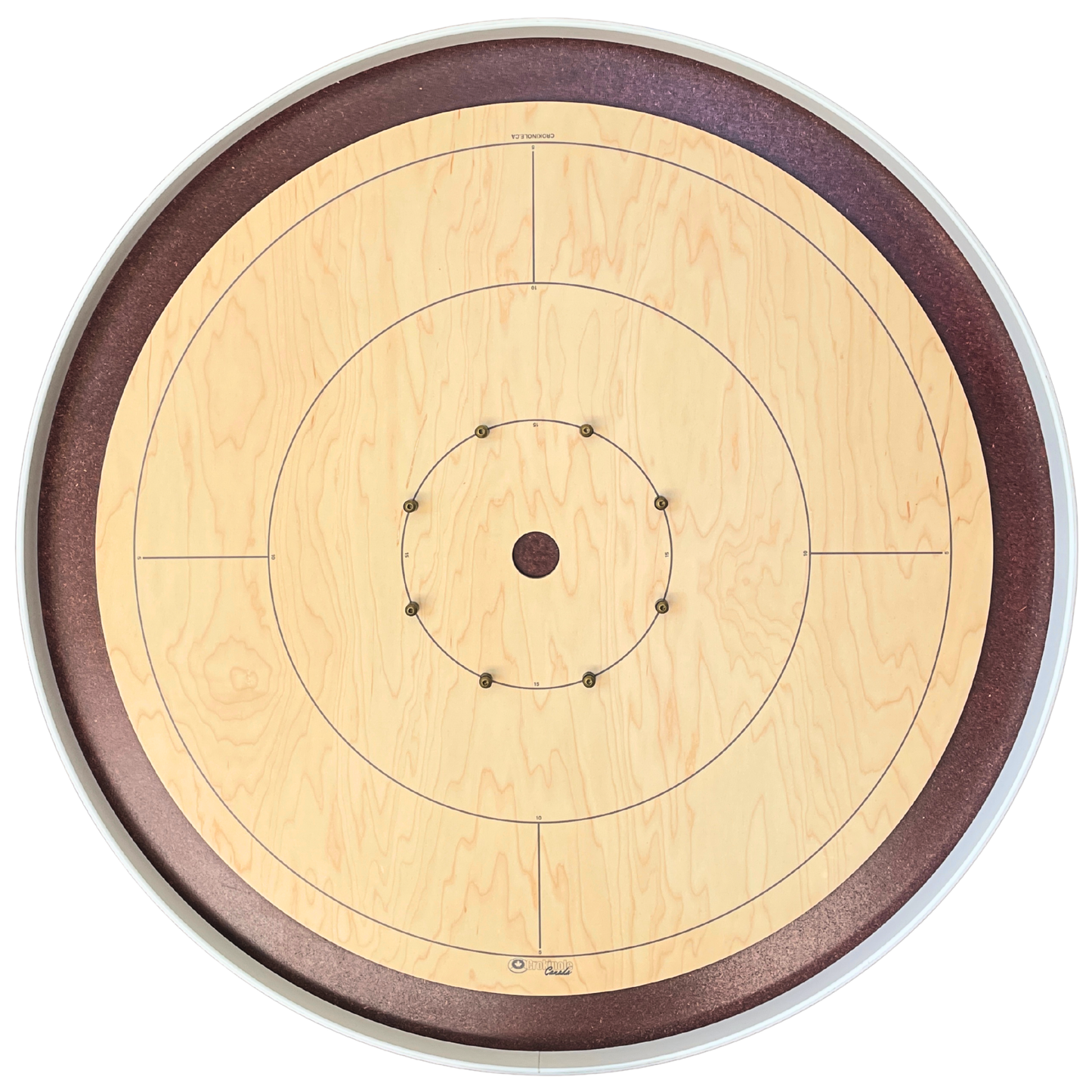 The Royal Red with Plastic Rail - Tournament Style Crokinole Board Game Set (Meets NCA Standards)