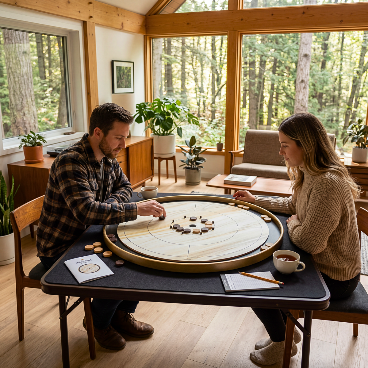 The Graceful Marble - Tournament Style Crokinole Board Game Set
