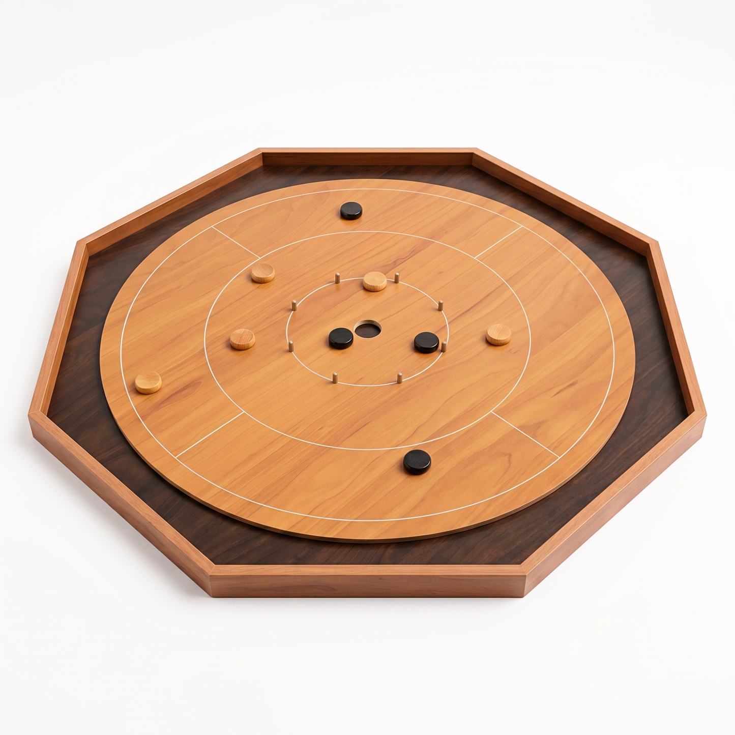 The Crokinole King - Large Traditional Crokinole Board Game Set - Tournament Size Play Surface