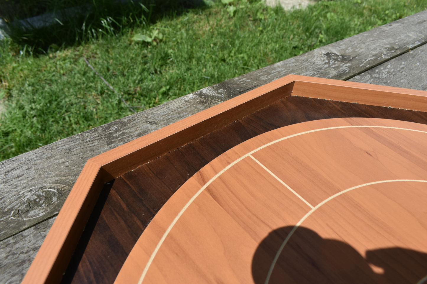 Crokinole Board For Beginners - Cherry & Walnut Melamine - Traditional Crokinole Board Game Set