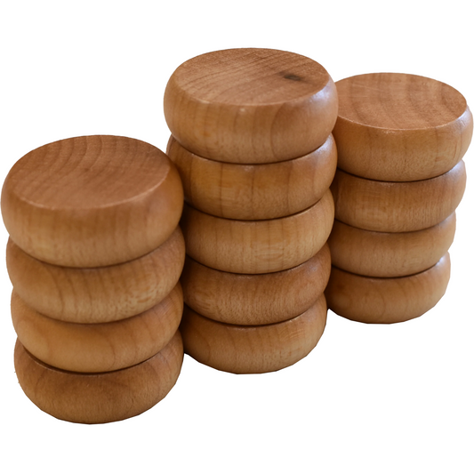 13 Mini Natural Crokinole Discs - Half Set (Shiny Finish)