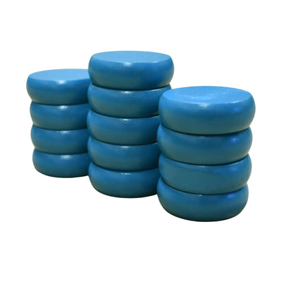 13 Light Blue Crokinole Discs (Half Set)