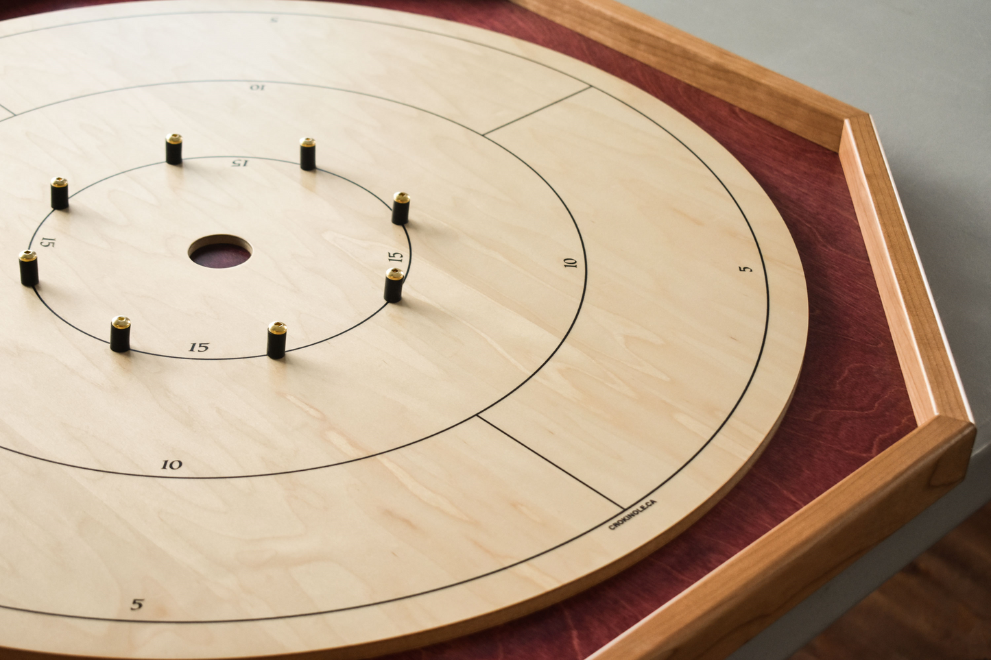 The Baltic Bircher (With SMALL Scoring Numbers) - Large Traditional Crokinole Board Game Set