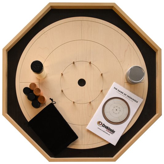 Crokinole Board For Beginners - Traditional Style Crokinole Board Game Set