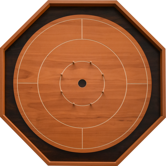 Crokinole Board For Beginners - Cherry & Walnut Melamine - Traditional Crokinole Board Game Set