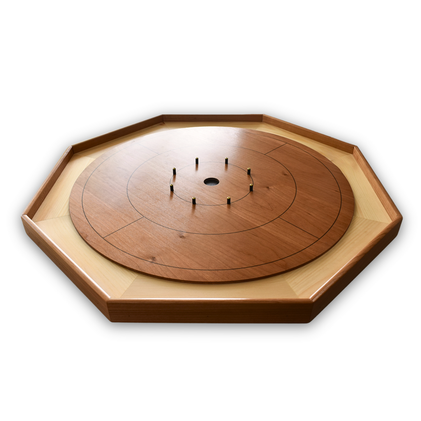 Cherry Hill Blossom - Small Traditional Style Crokinole Board Game Set