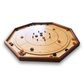 The Deluxe Walnut Rail - Traditional Octagon Crokinole Board Game Set