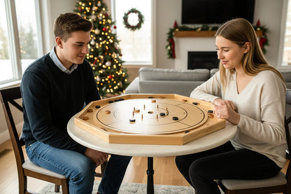 The Gold Standard - Traditional Octagon Crokinole Board Game Set