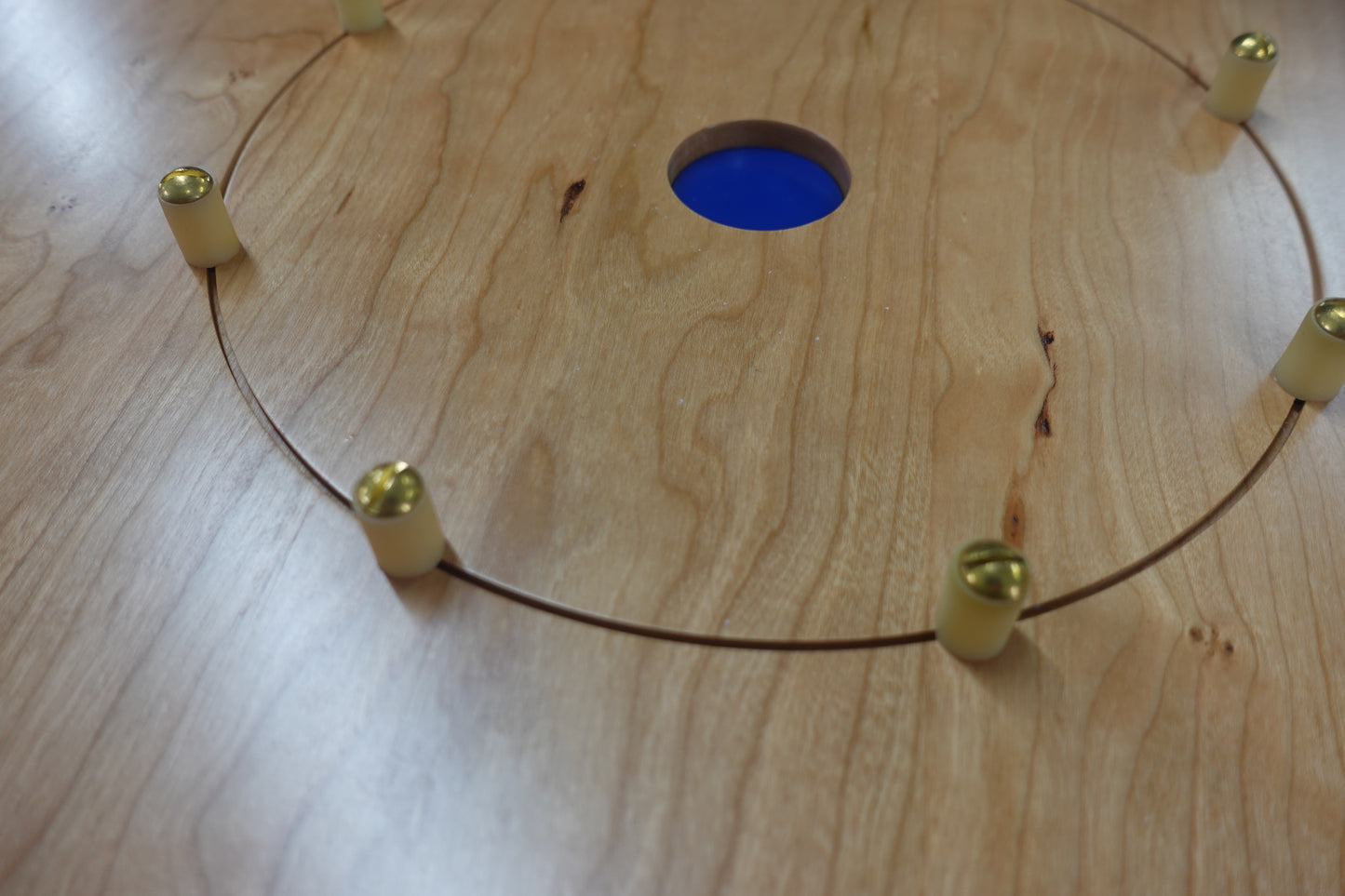 Cherry Waves - Solid Cherry Hardwood Playing Surface Crokinole Board - Meets NCA Standards