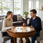The Deluxe Walnut Rail - Traditional Octagon Crokinole Board Game Set
