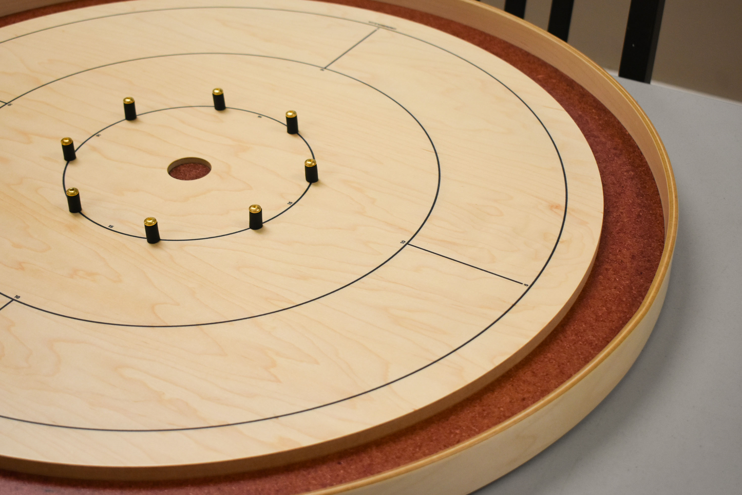 The Royal Red (Light-Stained Ditch) - Tournament Crokinole Board Game Set - Meets NCA Standards (Clearance)