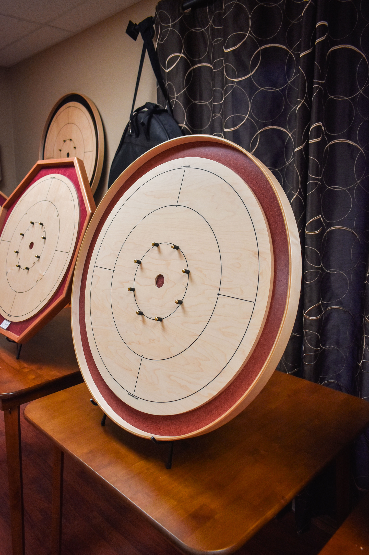 The Royal Red (Light-Stained Ditch) - Tournament Crokinole Board Game Set - Meets NCA Standards (Clearance)