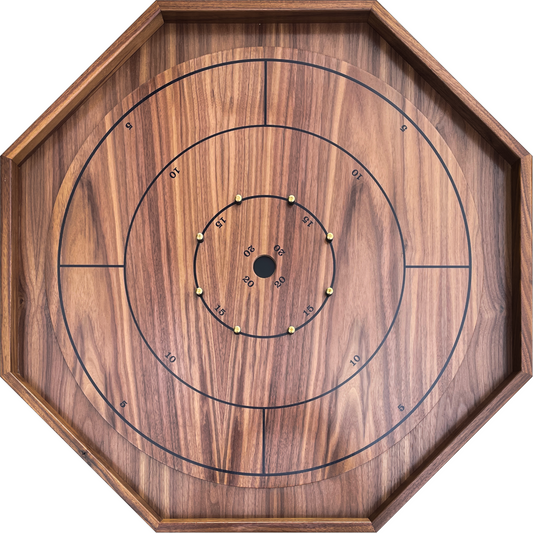 The Walnut Delight - Traditional Octagon Crokinole Board Game Set