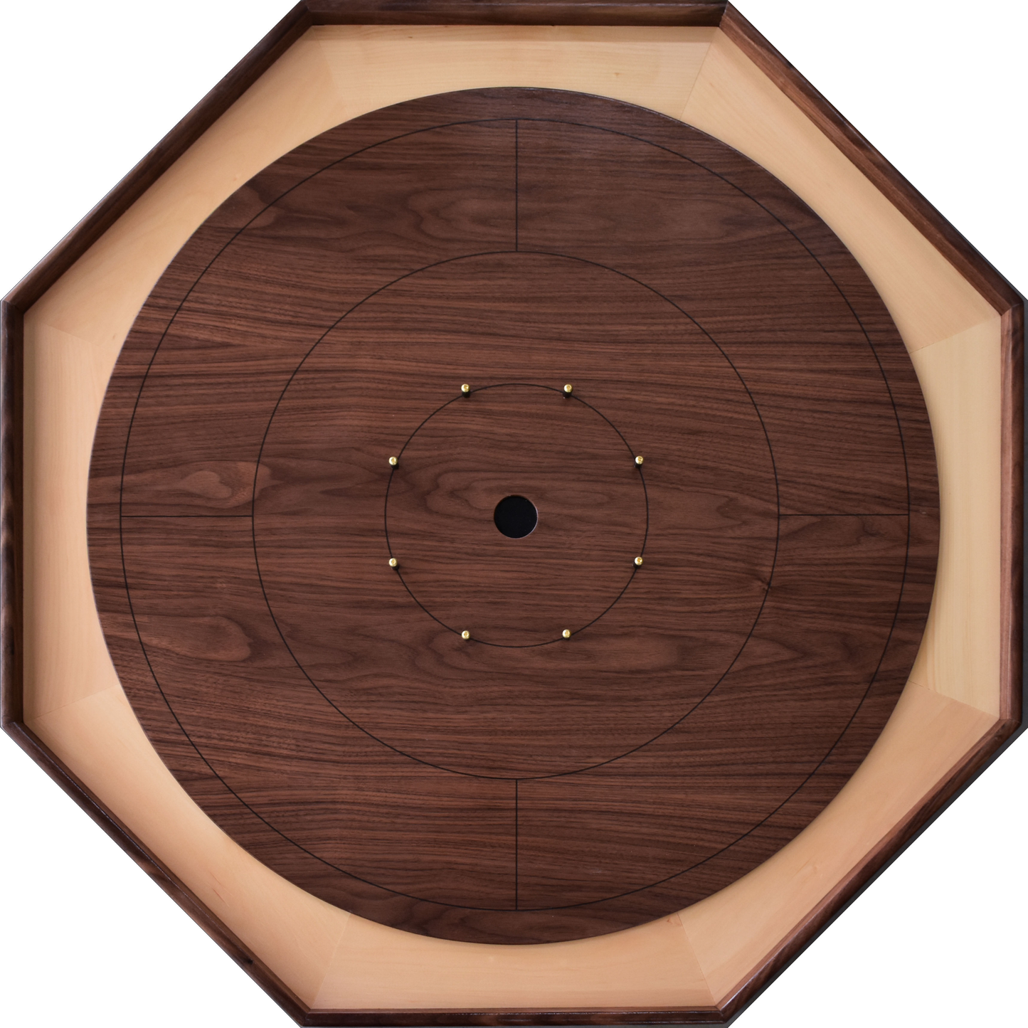 The Walnut Wonder - Small Traditional Style Crokinole Board Game Set