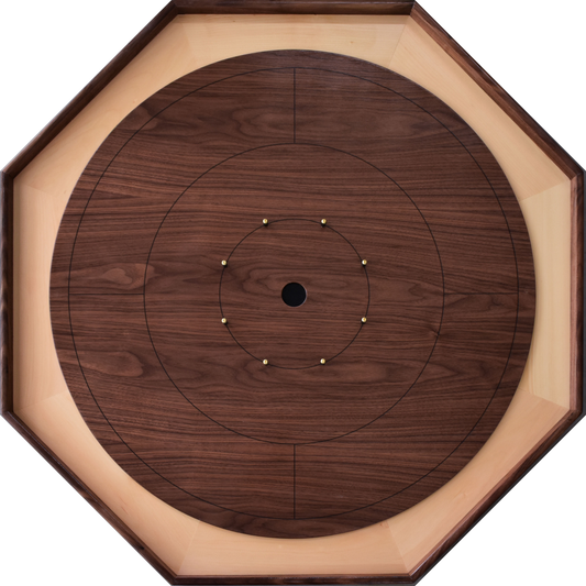 The Walnut Wonder - Large Traditional Crokinole Board Game Set