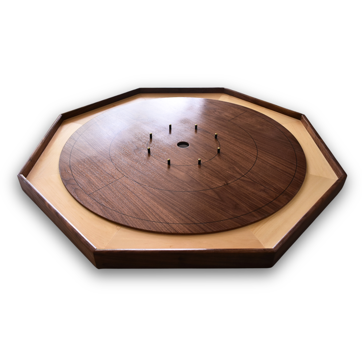 The Walnut Wonder - Large Traditional Crokinole Board Game Set