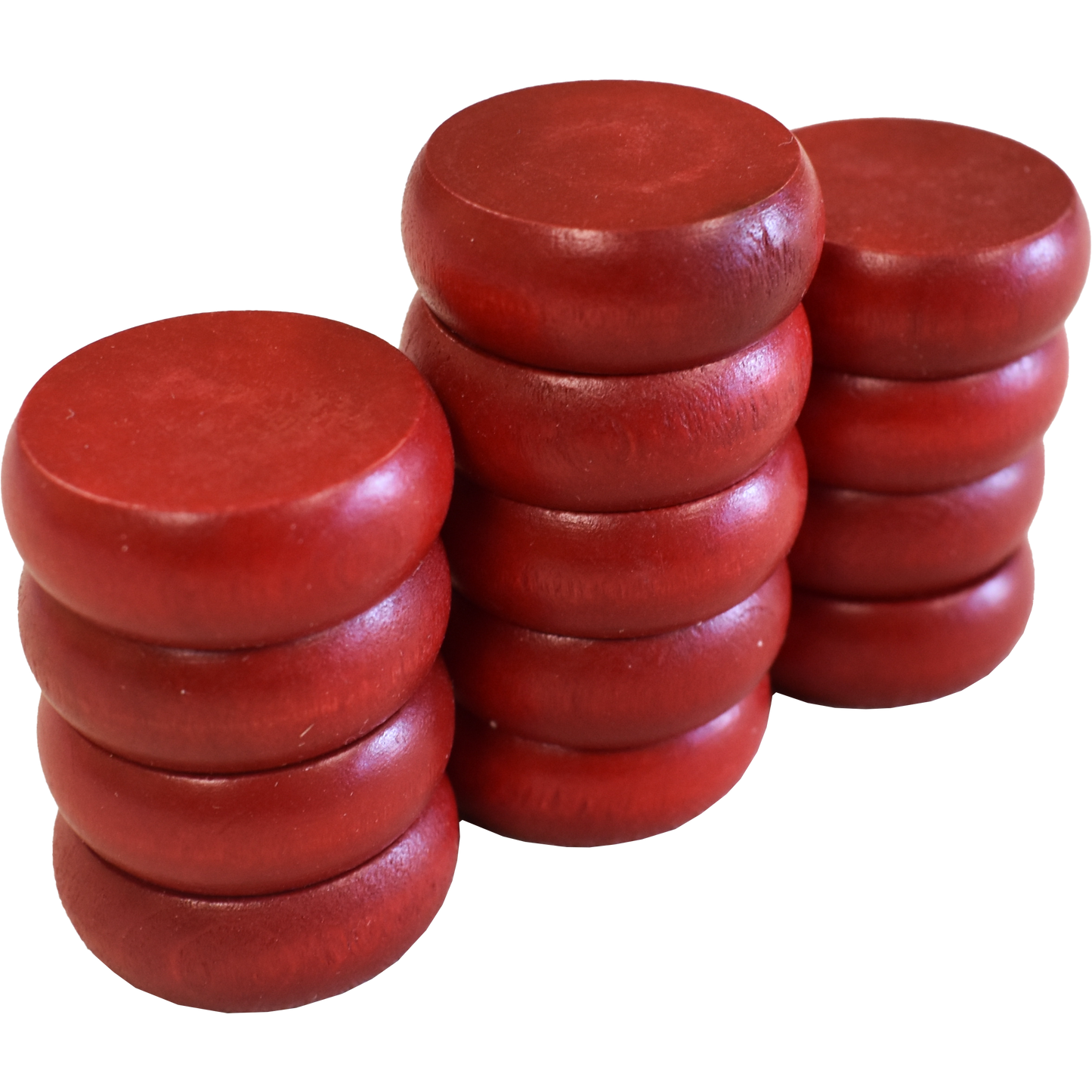 13 Mini Red Crokinole Discs - Half Set (Shiny Finish)