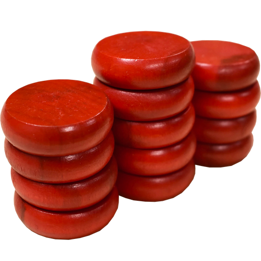 13 Large Red Crokinole Discs - Half Set (Shiny Finish)