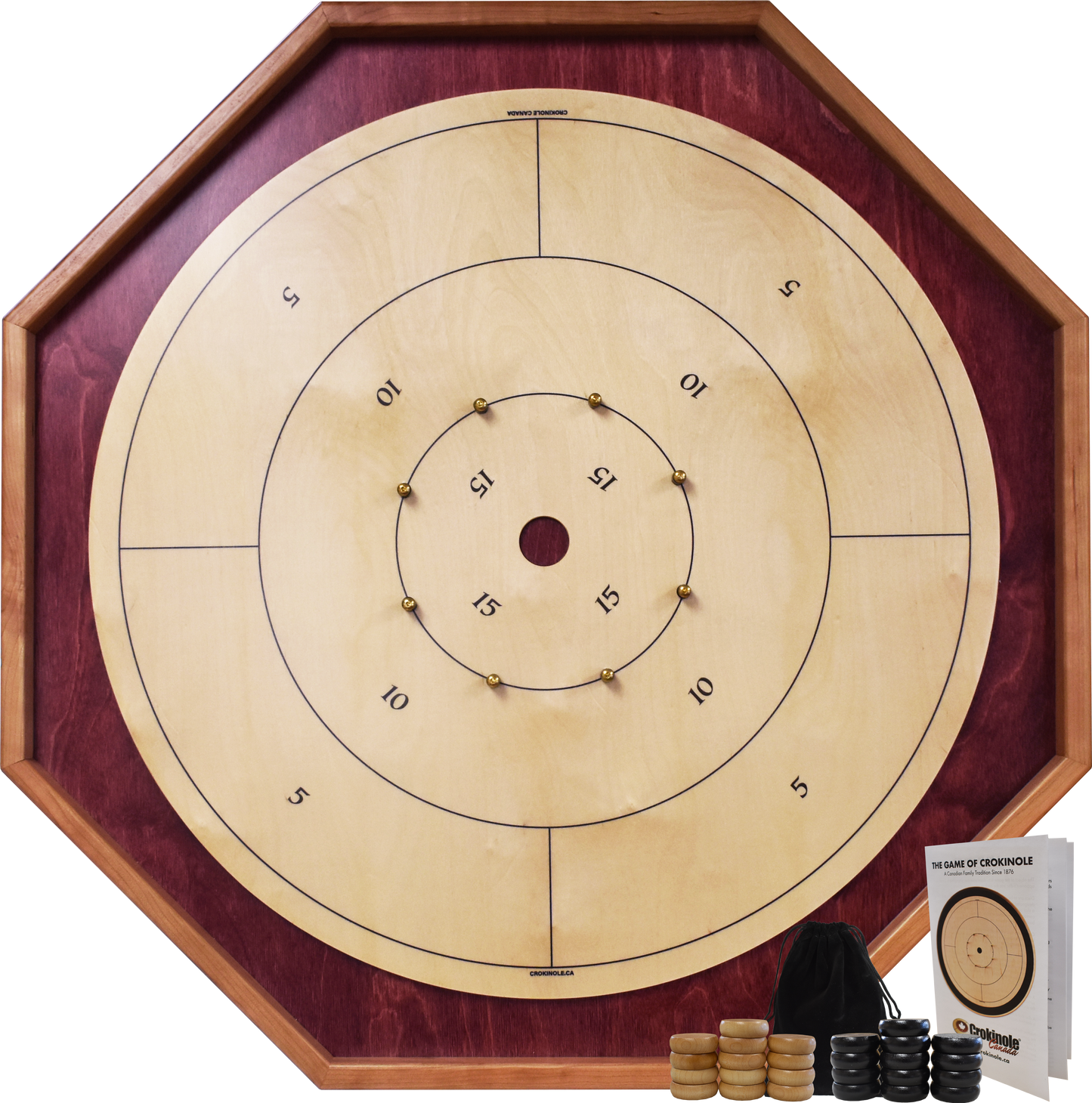 The Baltic Bircher (With Scoring Numbers) - Large Traditional Crokinole Board Game Set